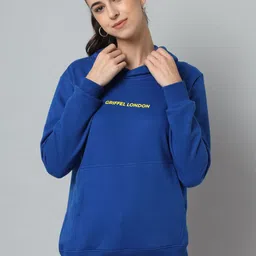 GRIFFEL Women Typography Printed Hooded Sweatshirt-picture-3