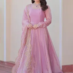 Tilton Gown Maxi Ethnic Dress With Dupatta-image-0