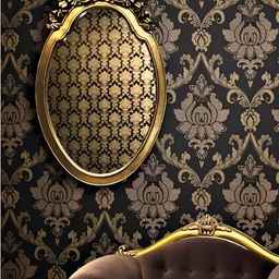 INDIAN ROYALS Black Damask Wallpaper l Printed Self-Adhesive & Durable Wall Sticker-image-93