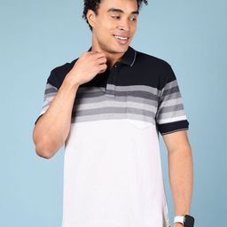 V-Mart Men Striped Polo Collar Pockets T-shirt-image-15