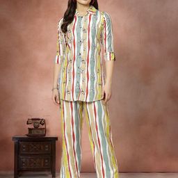 all about you Printed Floral Shirt with Trousers Co-Ords-image-56