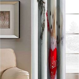 Aura White & Cream Teddy With Heart Printed Light Blocking Window Curtain-23
