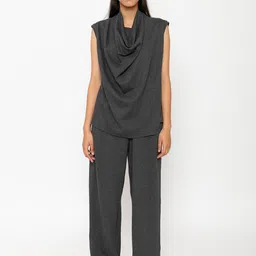 Contemponari Women Relaxed Fit Mid-Rise Cotton Trouser-picture-3
