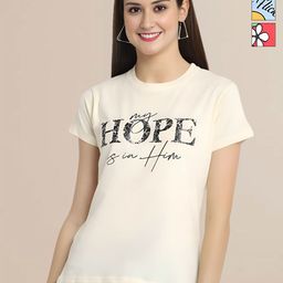 Mast & Harbour Women Typography 3 Printed Applique T-shirt-image-85