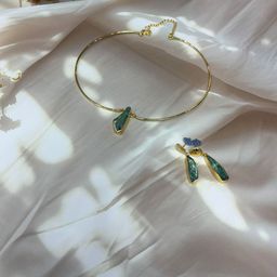Niska Gold Plated Cubic Zirconia Studded Jewellery Set-image-57