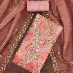 MANVAA Floral Embroidered Beads & Stones Unstitched Dress Material-image-22