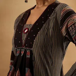 Indo Era Printed Square Neck Pure Cotton Tunic With Trouser image 2