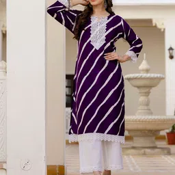 SURHI Women Leheriya Yoke Design Kurta-picture-19