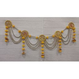 Nutts Yellow Beaded With Chudi Bandhanwar Festive Decor-picture-52