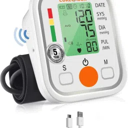 curecheck Digital Fully Automatic Upper Arm Blood Pressure Monitor For Home Use with Voice Announcement & Rechargeable feature Bp Monitor-12