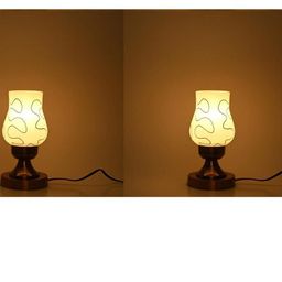 SOMIL White Printed Glass Decorative Table Lamp-image-33