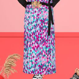 ArtzFolio Blue & Purple Printed Cotton Waist Apron-image-78