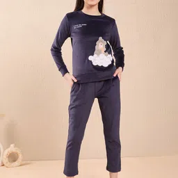 Sweet Dreams Girls Printed Round Neck Top & Pyjamas Night Suit-image-63