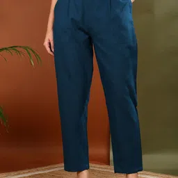 YASH GALLERY Women Pleated Trousers-image-89