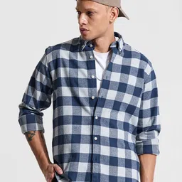 Snitch Men Classic Regular Fit Checked Button-Down Collar Casual Shirt-image-23