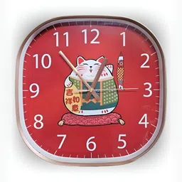 Star work Red & White Printed Contemporary Wall Clock-7