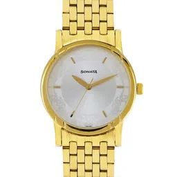 Sonata Men Silver-Toned Dial Watch 77031YM01J-45
