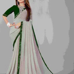 Flip The Style Embroidered Tussar Polka Dot Pure Georgette Saree-picture-13