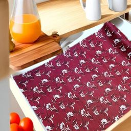 REVEXO Maroon & White Printed Water-Resistant Shelf Liner-image-44