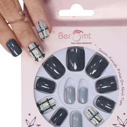 BEROMT Set Of 12 Salon Finish Press On Nail Tip With Application Kit - BFN551CN image 5