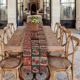 PRAKARTIK Red & Green Printed Pure Cotton Durable Table Runner-8