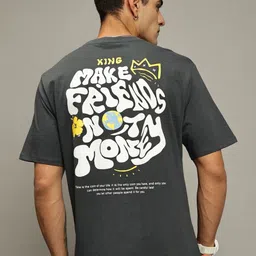 MORSE CODE Men Graphic Printed Oversized Cotton T-shirt-33
