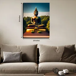 Chalk My Theme Blue & Green 1 Piece Wood Religious Wall Paintings-image-89