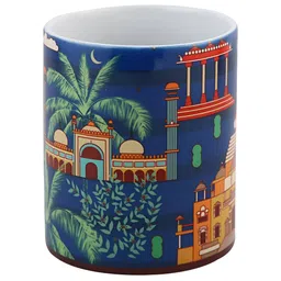PENTADECO Blue & Red Printed Ceramic Glossy Mugs Set of Cups and Mugs image 5