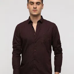 Crocodile Men India Slim Spread Collar Textured Cotton Casual Shirt-image-52