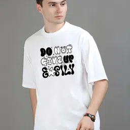 Streetsutra Men Typography Printed Round Neck Cotton Oversized T-shirt-picture-9