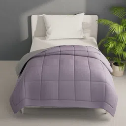 BIANCA Mauve & Grey Microfiber AC Room Single Bed Comforter-1