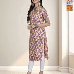 HERE&NOW Women Pack Of 3 Ethnic Motifs Printed Daily Straight Kurtas-image-67