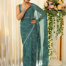 KALINI Leheriya Beads and Stones Poly Georgette Leheriya Saree-image-90