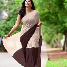 Mitera Colourblocked Poly Chiffon Saree-image-98