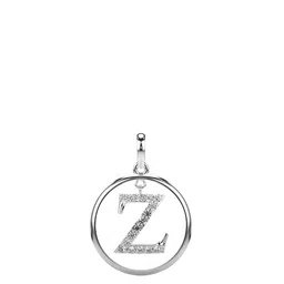 VALANOVA 14K White Gold Plated 0.29 Ct Lab Grown Diamond Alphabet Z Pendant-image-63