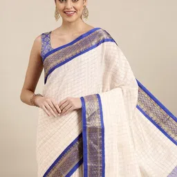 SILKWEAR Checked Zari Paithani Saree-picture-2