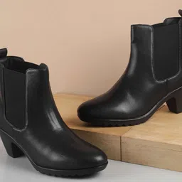 Metro Women Block Heeled Chelsea Boots-57