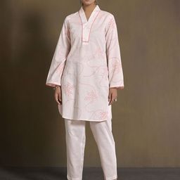 Anouk Geometric Printed V-Neck Cotton Kurta-60
