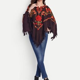 HAUTEMODA Women Floral Printed Woollen Poncho-image-81