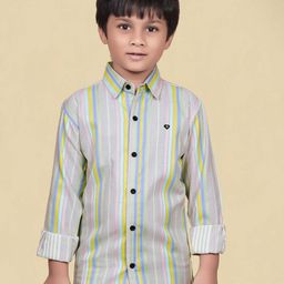 SKY PEARL Boys Standard Vertical Striped Cotton Casual Shirt-image-91