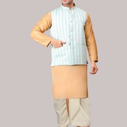 ADARNIYA Men Ethnic Motifs Embroidered Regular Kurta with Dhoti Pants-picture-8