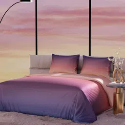 Stoa Paris Skies of Paris Peach-Coloured 4 Pieces Satin 300 TC King Bedding Set-17