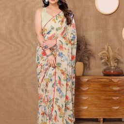 KALINI Floral Pure Georgette Ready to Wear Saree-25