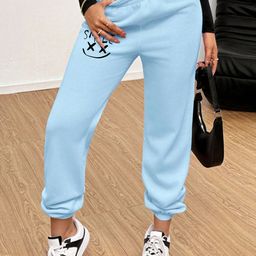 TABADTOD Women Printed Relaxed Loose Fit Joggers Trousers-picture-46