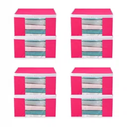 atorakushon Pink Set of 8 Clothes Storage Organiser Bags-48