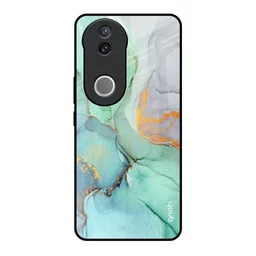 QRIOH Green Marble Printed Vivo V50e 5G Impact Resistant Back Case-30