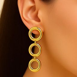 ISHTAARA Gold-Plated Stainless Steel Earrings-image-81
