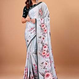 Avyay Creation Floral Printed Georgette Banarasi Saree-image-15