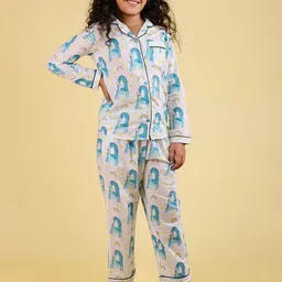 TWEENY MINI Girls Printed Pure Cotton Night suit-picture-7