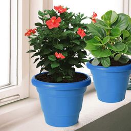 Kuber Industries 3-Pcs Blue 2 LayeredPlanters-50